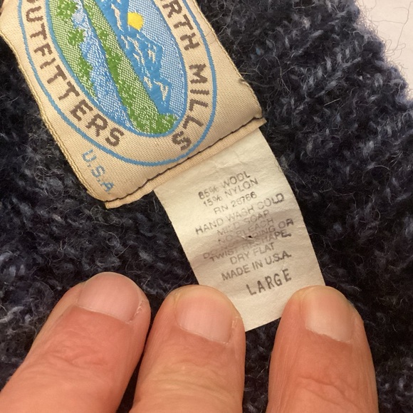 Fishermans style Wool Sweater Vintage Royal North Mills Mens size large - Picture 8 of 8